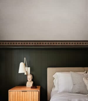 Showplace Drive Geo Border wallpaper by Kim White chair rail installation