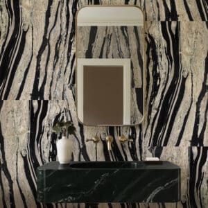 Genesis repeating tile charcoal and cream removable wallpaper by Showplace Drive by Kim White