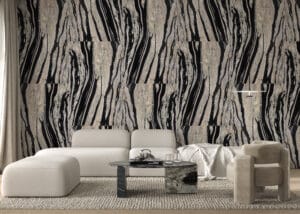 Genesis repeating tile charcoal and cream removable wallpaper by Showplace Drive by Kim White
